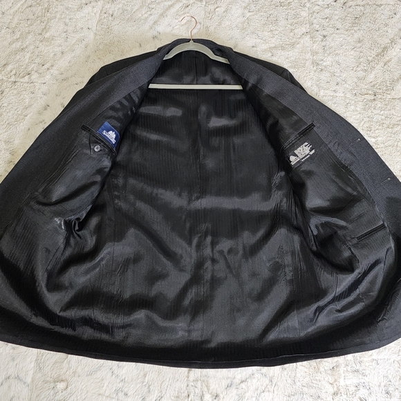 New Wool Single Breasted Men's Sport Coat Jacket Blazer Stafford 43 L Charcoal - Picture 7 of 11